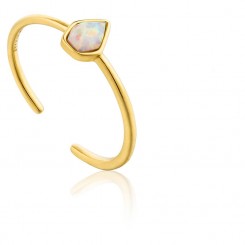 Opal Dråbe - Forgyldt Ring