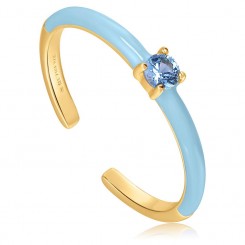 Powder Blue Enamel - Forgyldt Ring