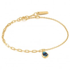Gold Tidal Abalone Mixed Link - Forgyldt Armbånd