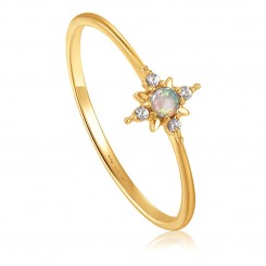 14kt Gold Opal and White Sapphire Star - Guld Ring