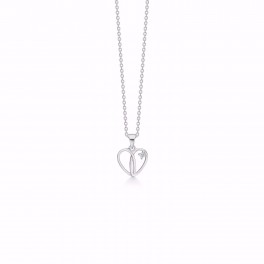 Hjerte halskæde med zirkonia i sølv